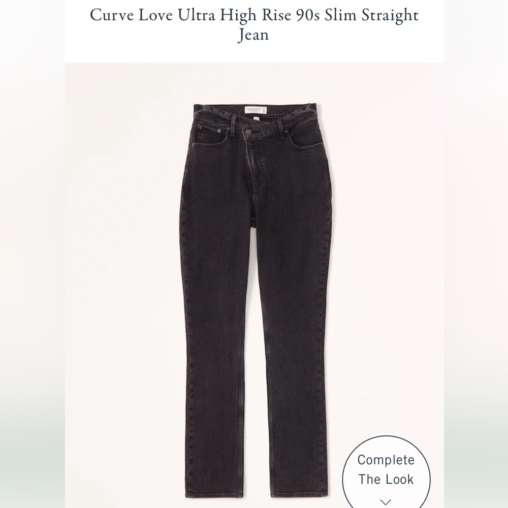 Abercrombie & Fitch Curve Love Ultra High Rise 90s Slim Straight Jean